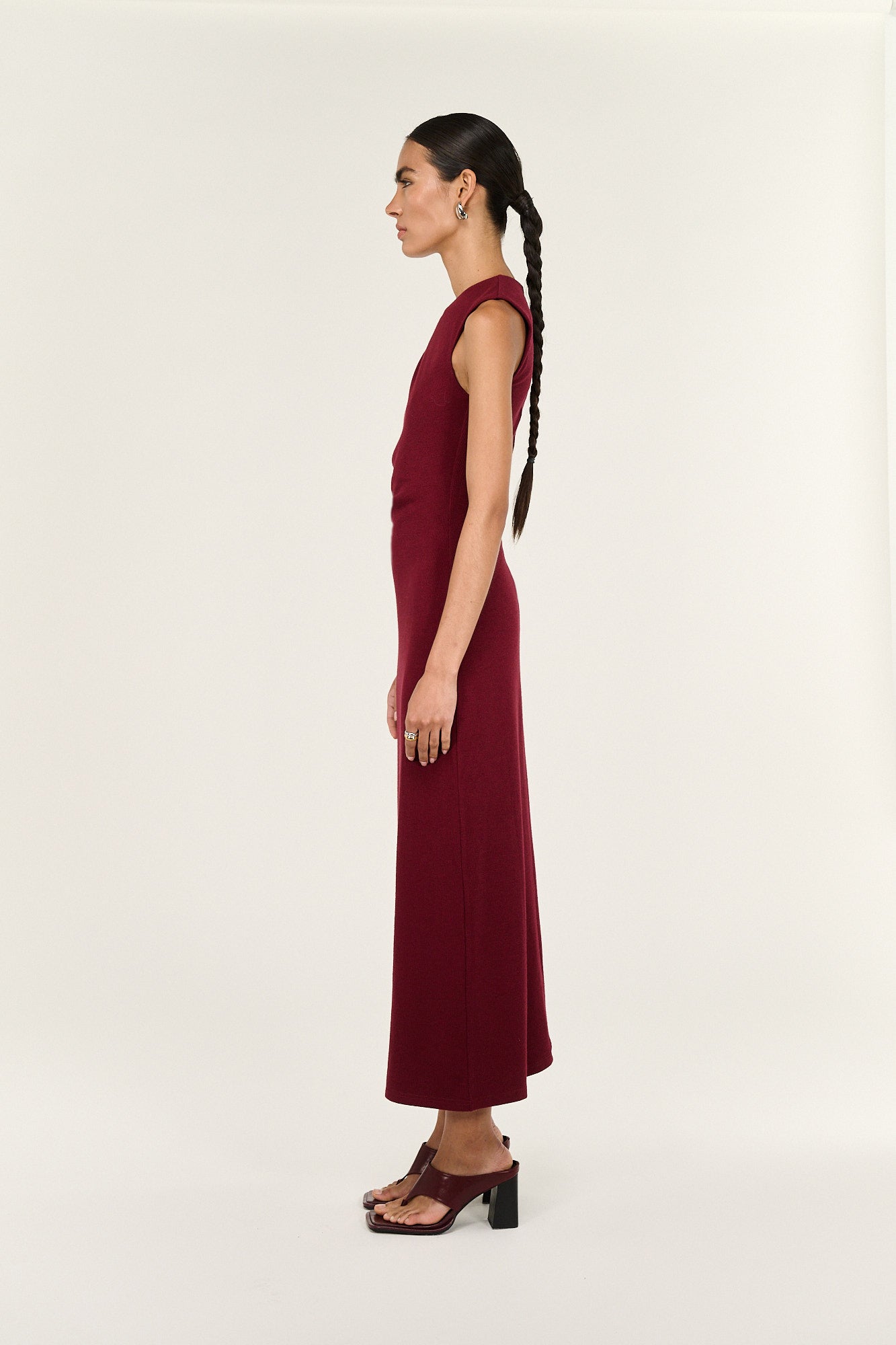 Althea Midi Dress - Wine