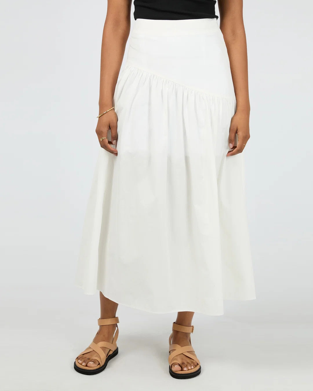 Essential Asym Maxi Skirt - White