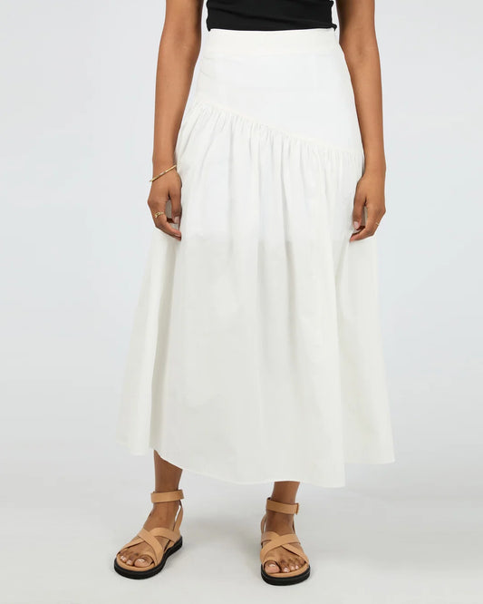 Essential Asym Maxi Skirt - White