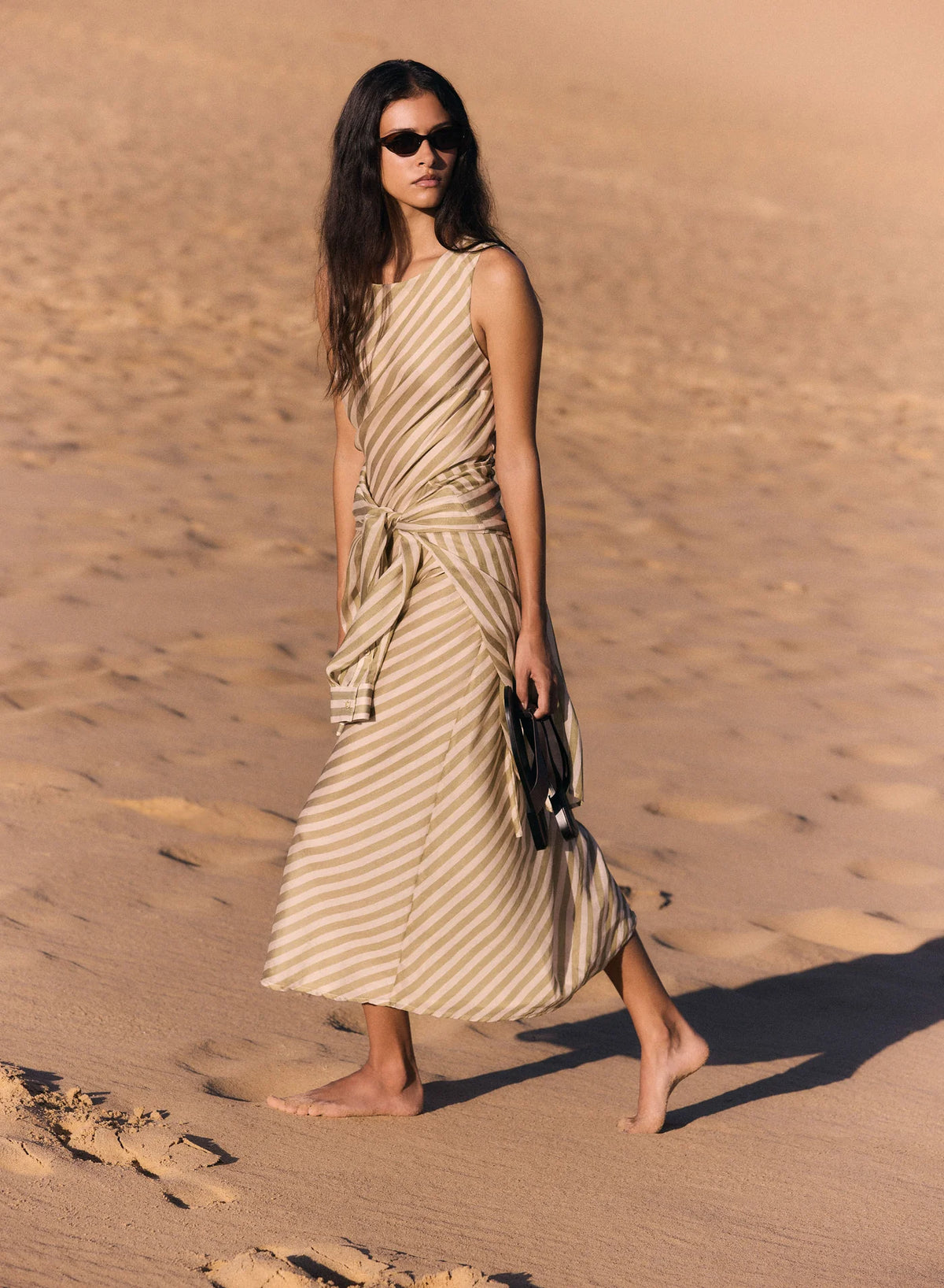 Sahara Maxi Dress - Sage Stripe