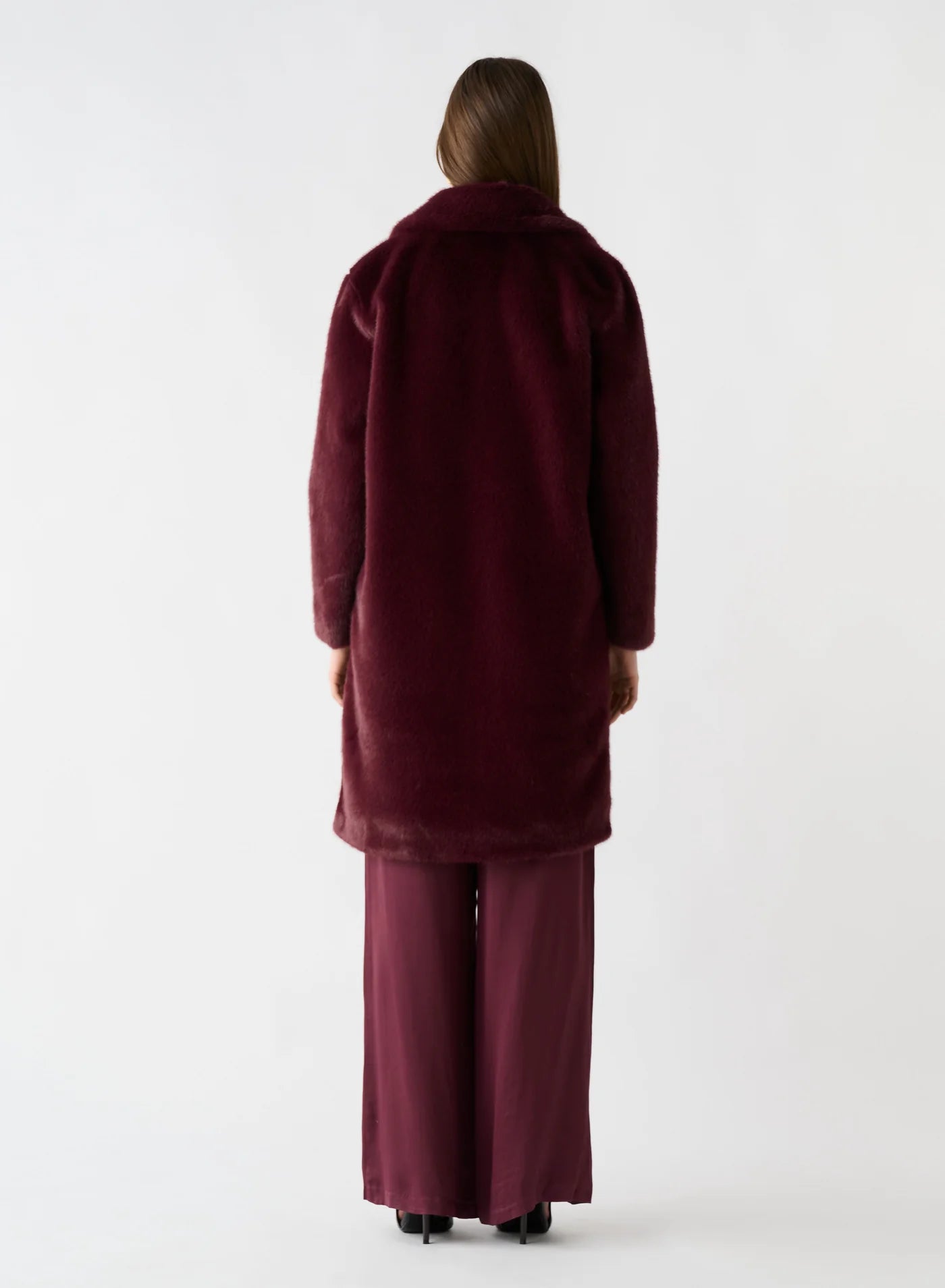 Harmony Fur Coat - Wine