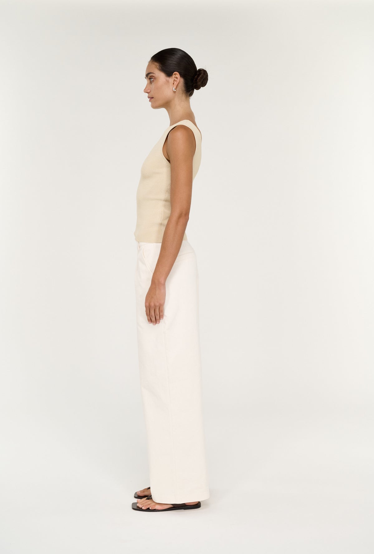 Moda Reversible Knit Tank Top - Ecru