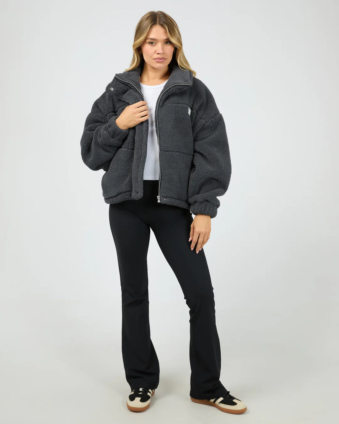 Cosy Club Teddy Jacket - Charcoal