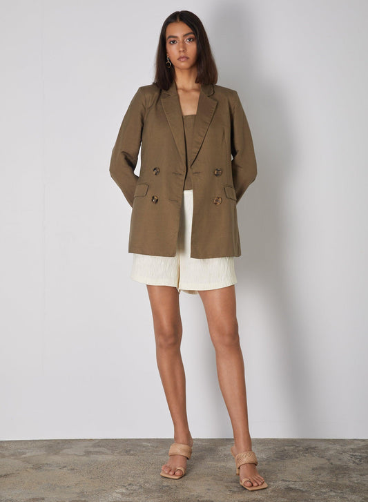 Vesper Blazer - Olive by Esmaee - in XS | SWAACE