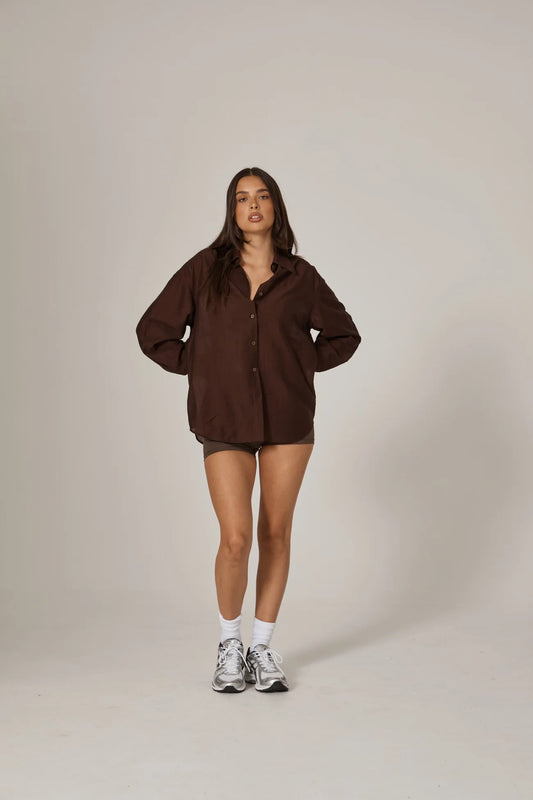Lennox Relaxed Shirt - Chocolate