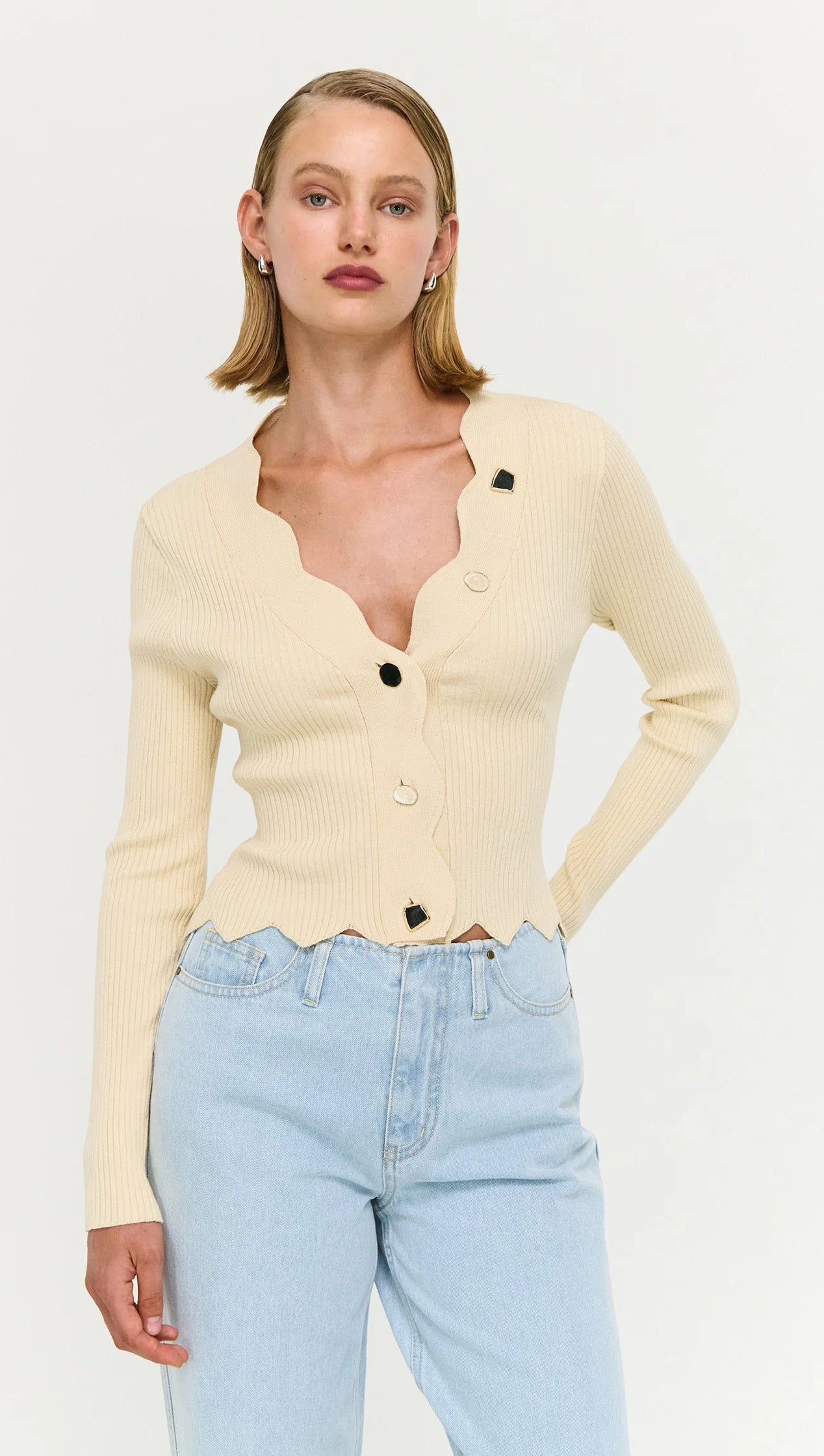 Gia Crop Knit Top - Sand
