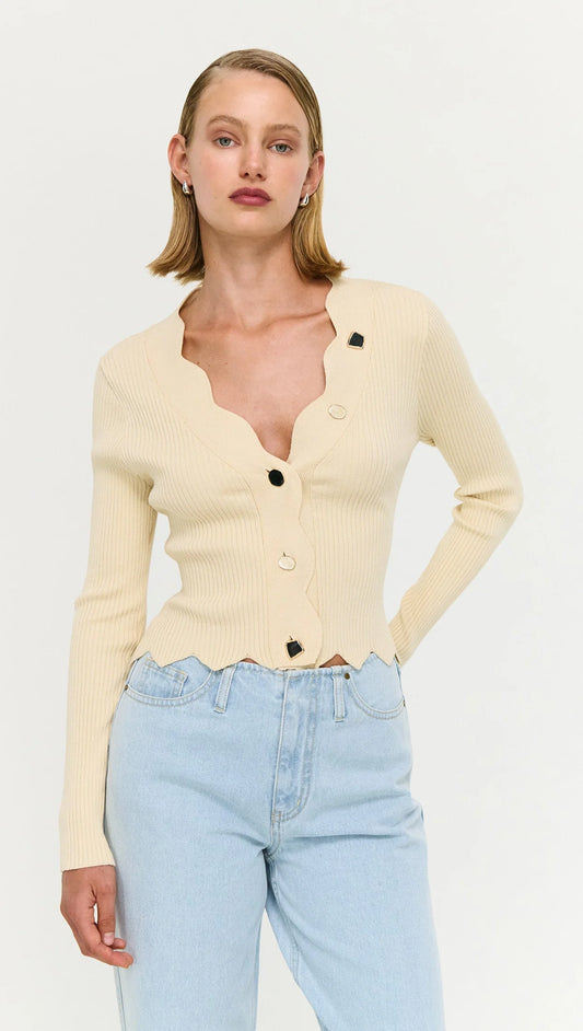 Gia Crop Knit Top - Sand