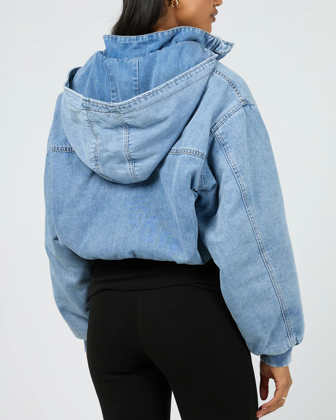Brixton Denim Bomber Jacket - Light Blue