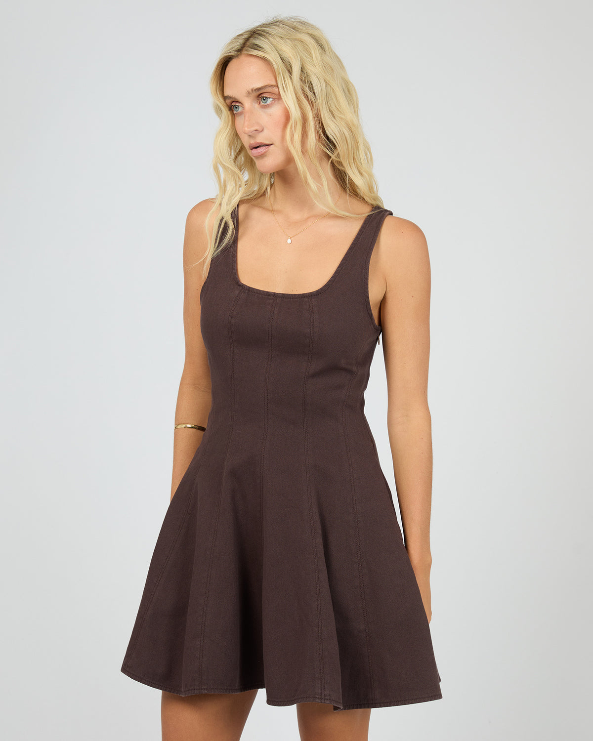 Blakey Mini Dress - Brown
