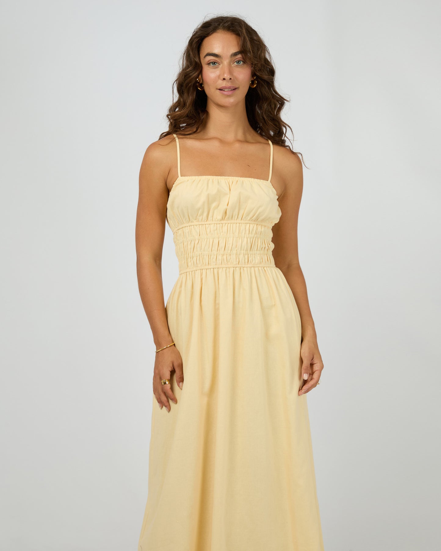Alessa Linen Maxi Dress - Yellow