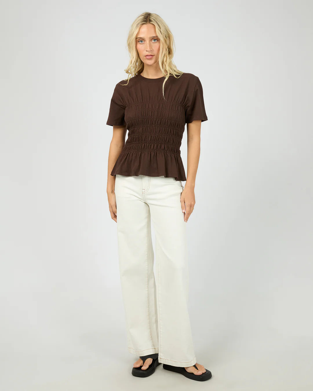 Lipa Rushed Top - Brown