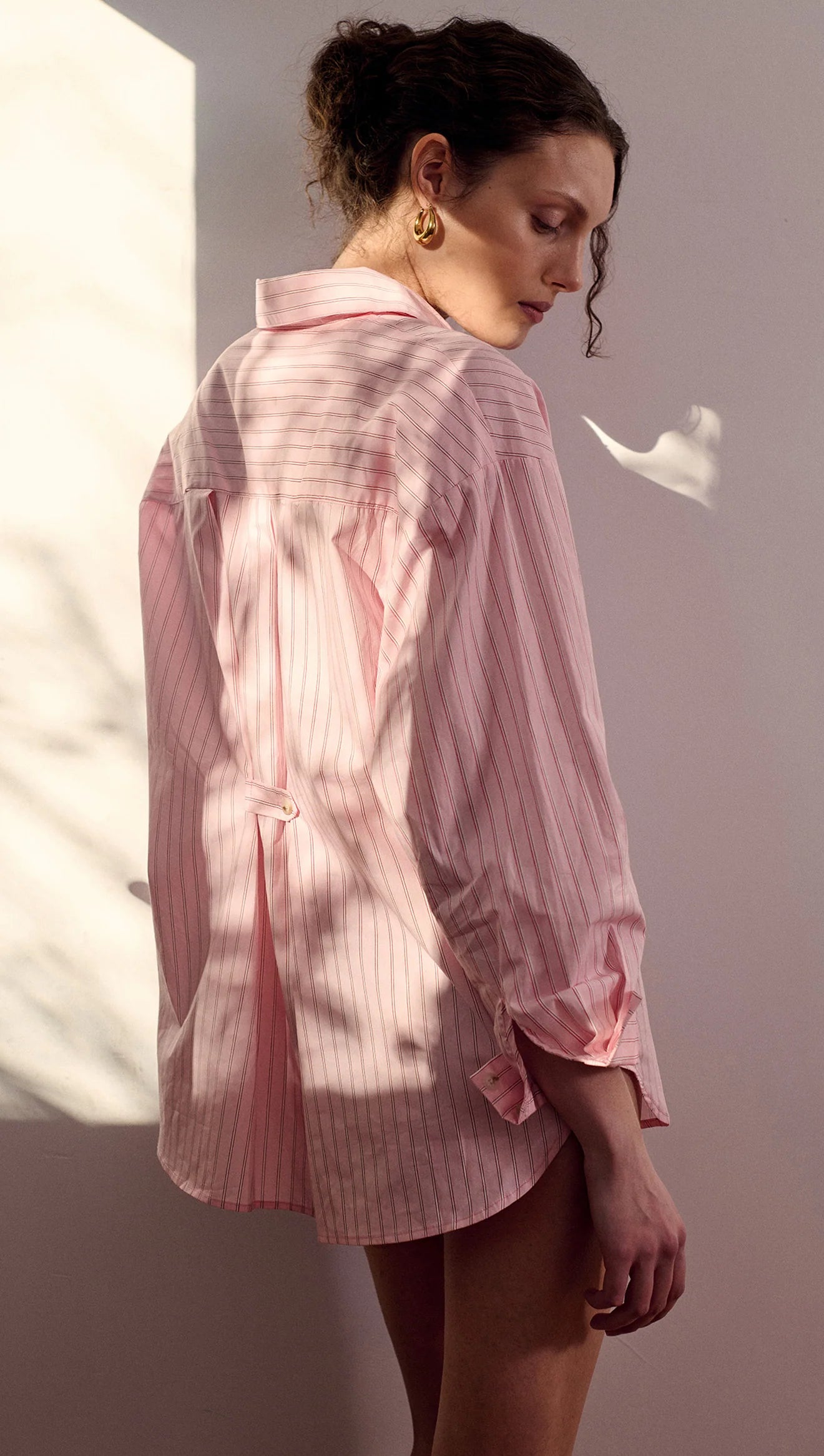 Kari Oversized Shirt - Pink/White Stripe