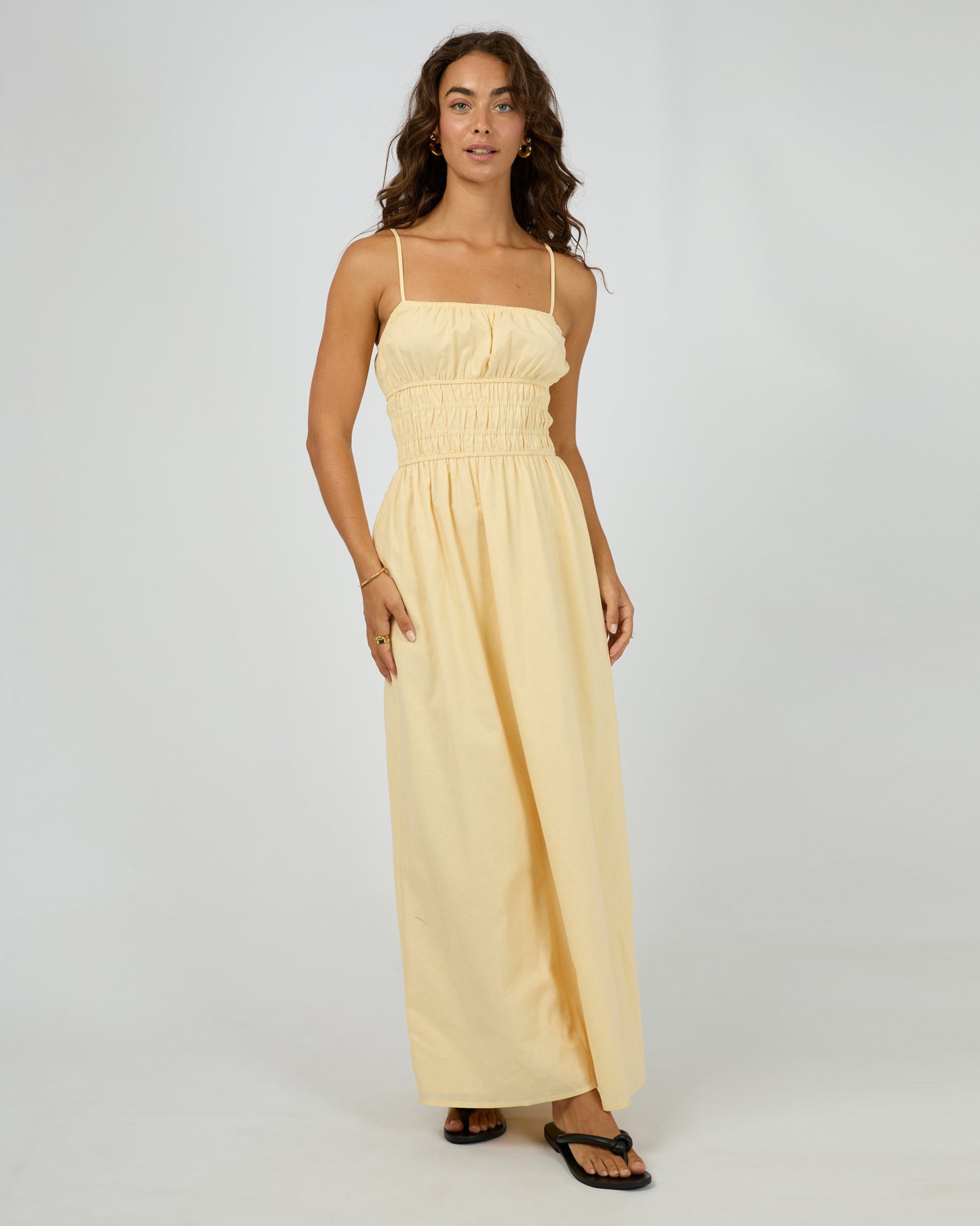 Alessa Linen Maxi Dress - Yellow
