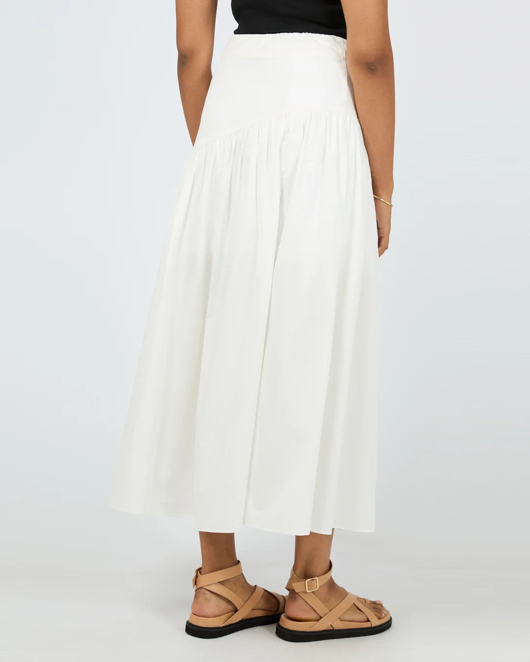 Essential Asym Maxi Skirt - White