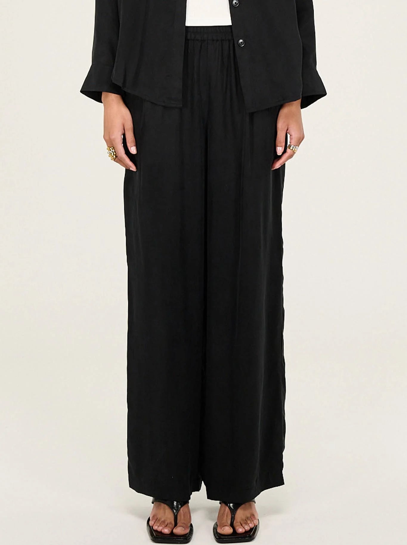 Sylvia Cupro Relaxed Pant - Black