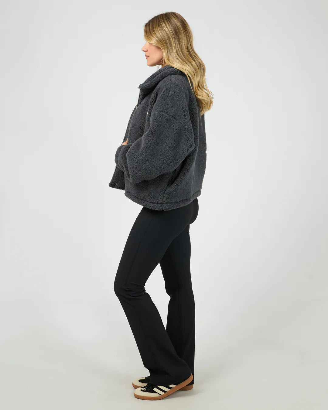 Cosy Club Teddy Jacket - Charcoal