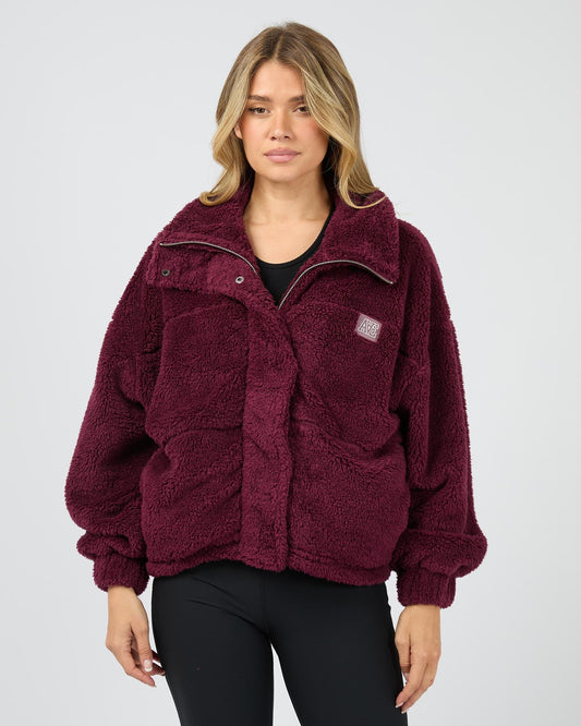 Cosy Club Teddy Jacket - Wine