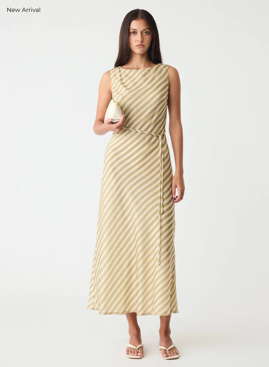 Sahara Maxi Dress - Sage Stripe - Esmaee