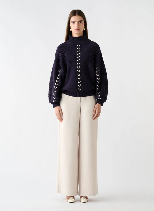Jody Cable Knit Jumper - Indigo