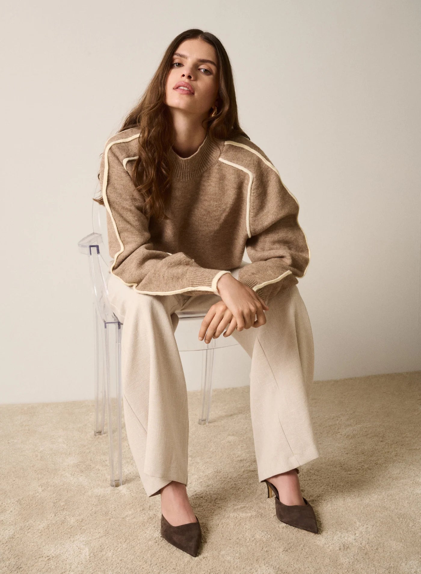Getaway Sweater - Mocha/Ivory