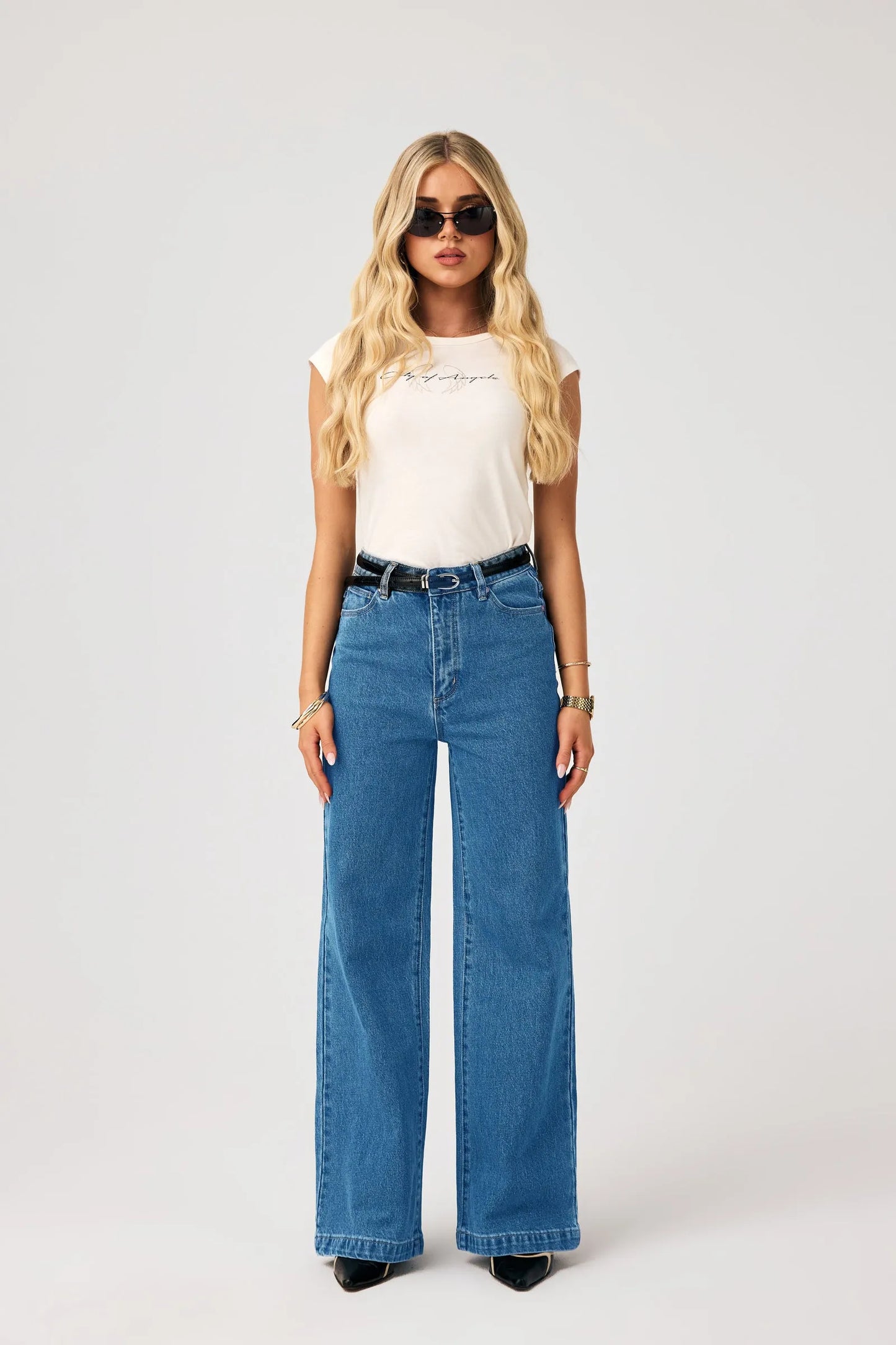94 High & Wide Petite Eva OG Jeans - Organic Mid Blue