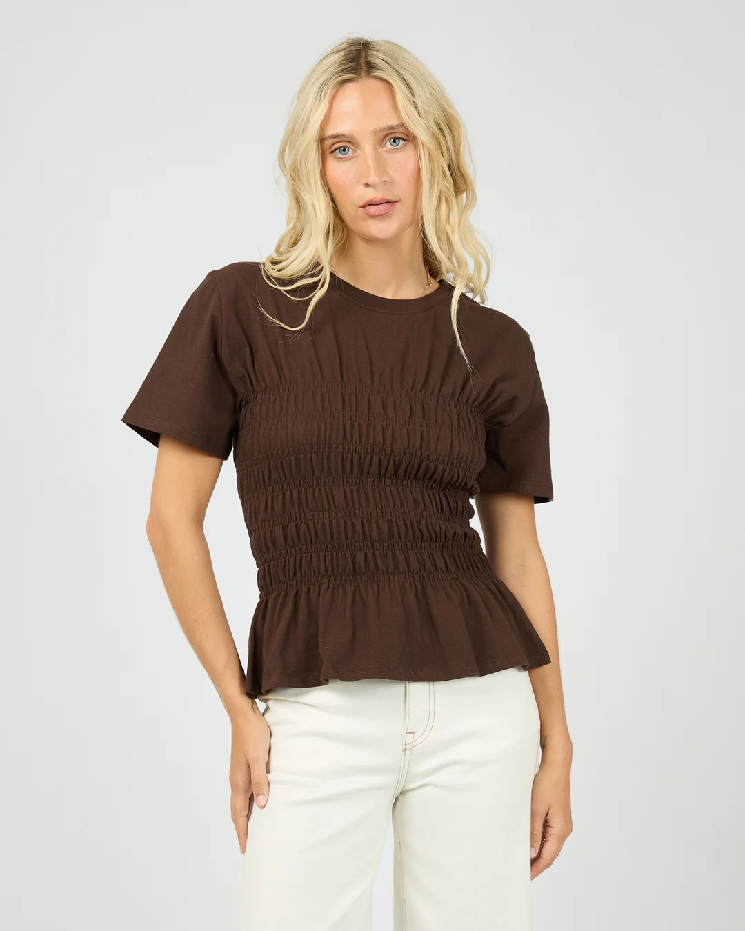 Lipa Rushed Top - Brown