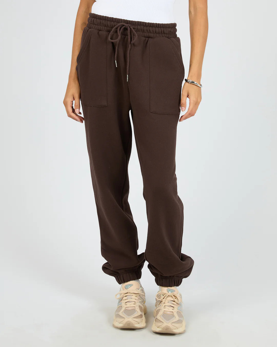 Silent Luxe Cuffed Trackpant - Chocolate