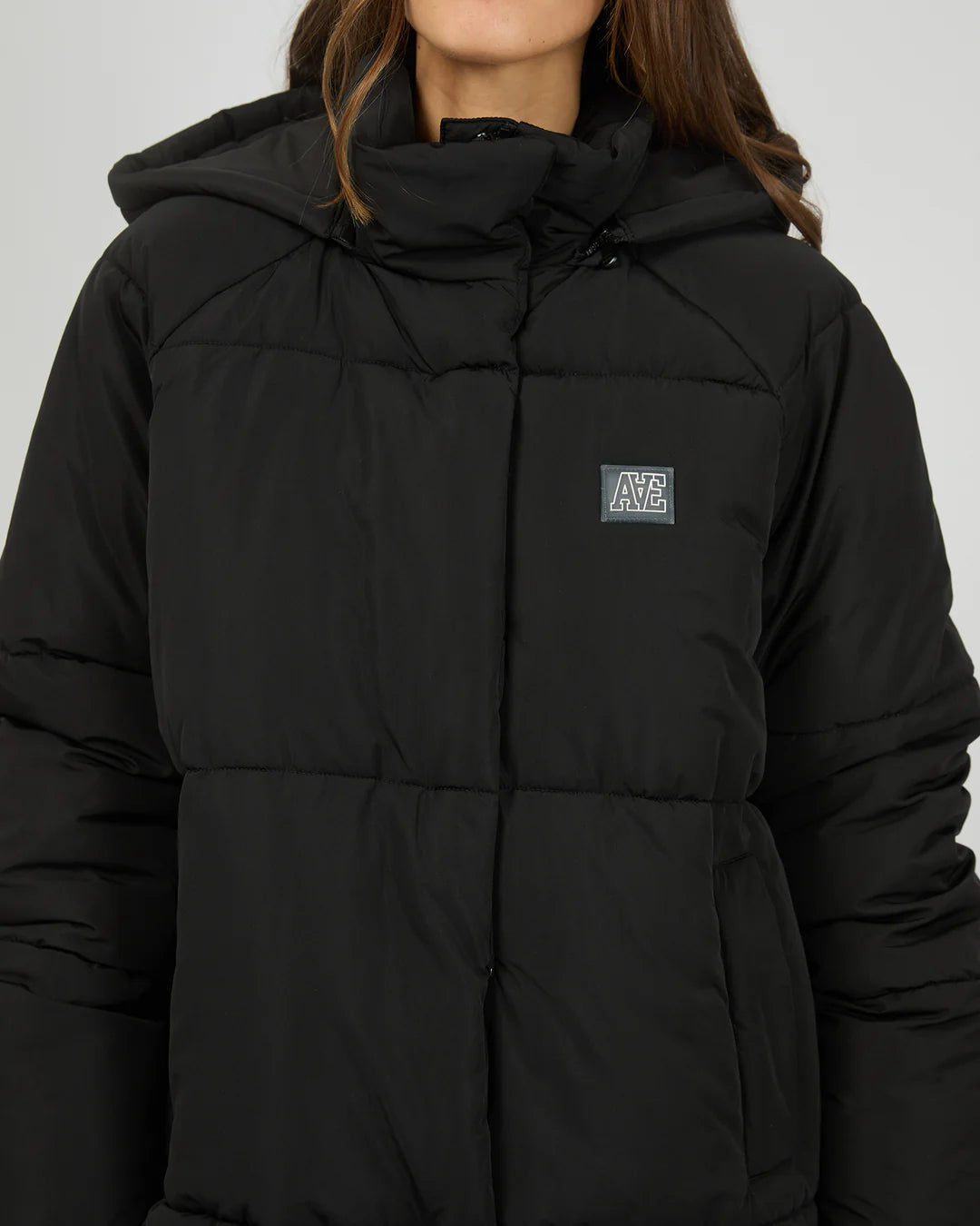 Elevate Long Puffer Jacket - Black