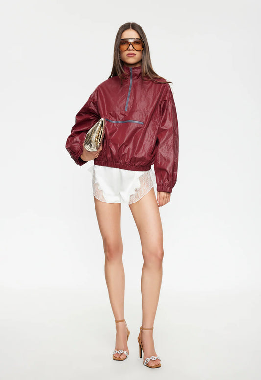 Ibiza Windbreaker 1/4 Zip Jacket - Burgundy