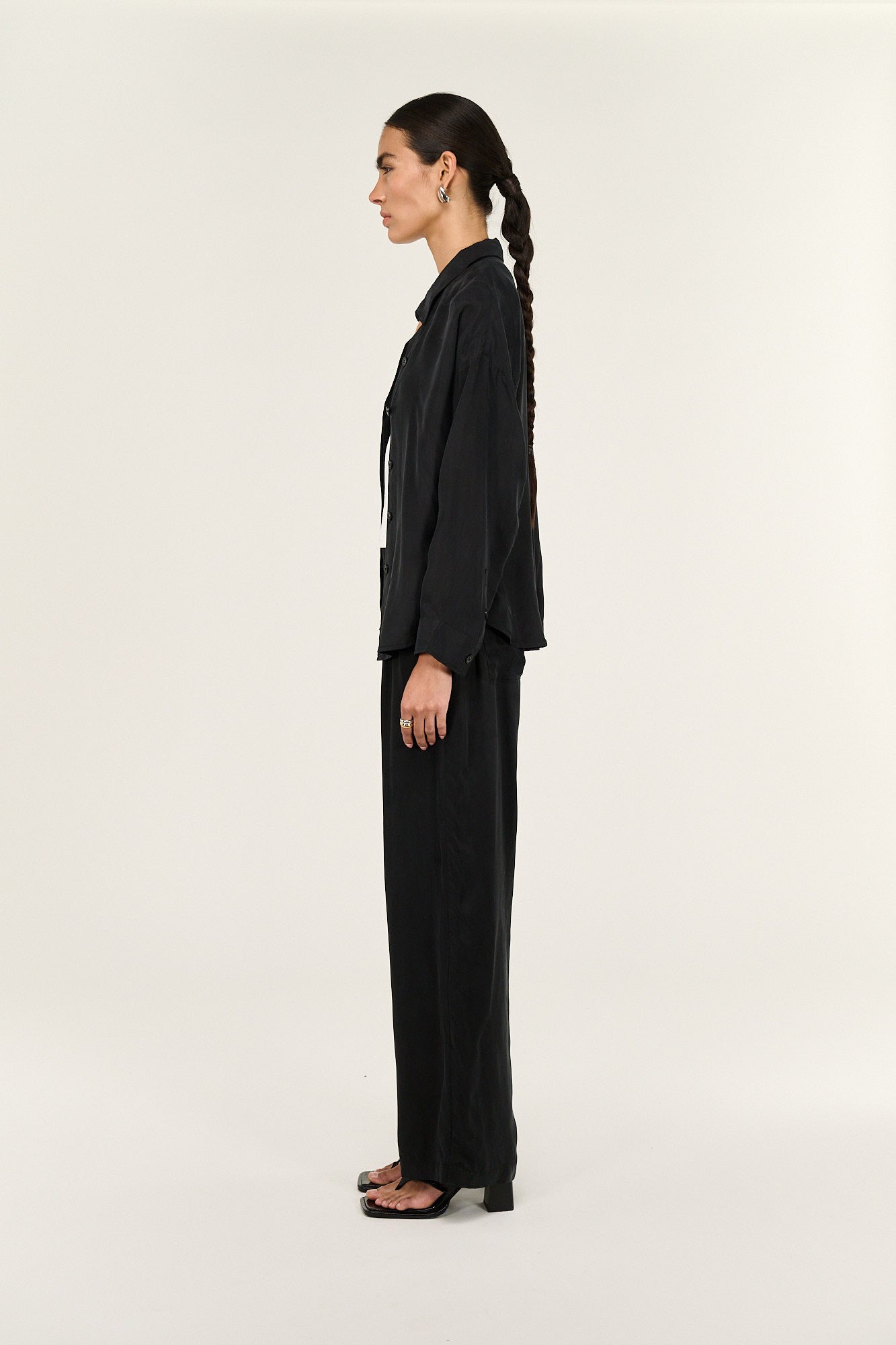 Sylvia Cupro Relaxed Pant - Black