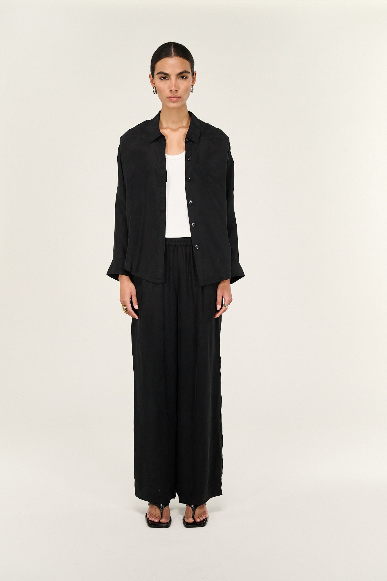 Sylvie Cupro Shirt - Black