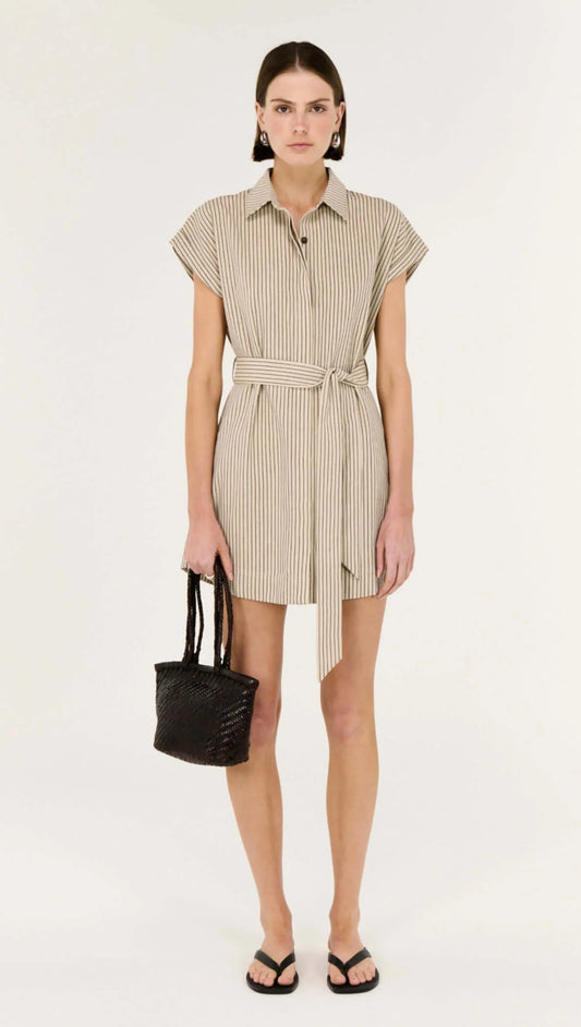 Hadley Mini Shirtdress - Pinstripe