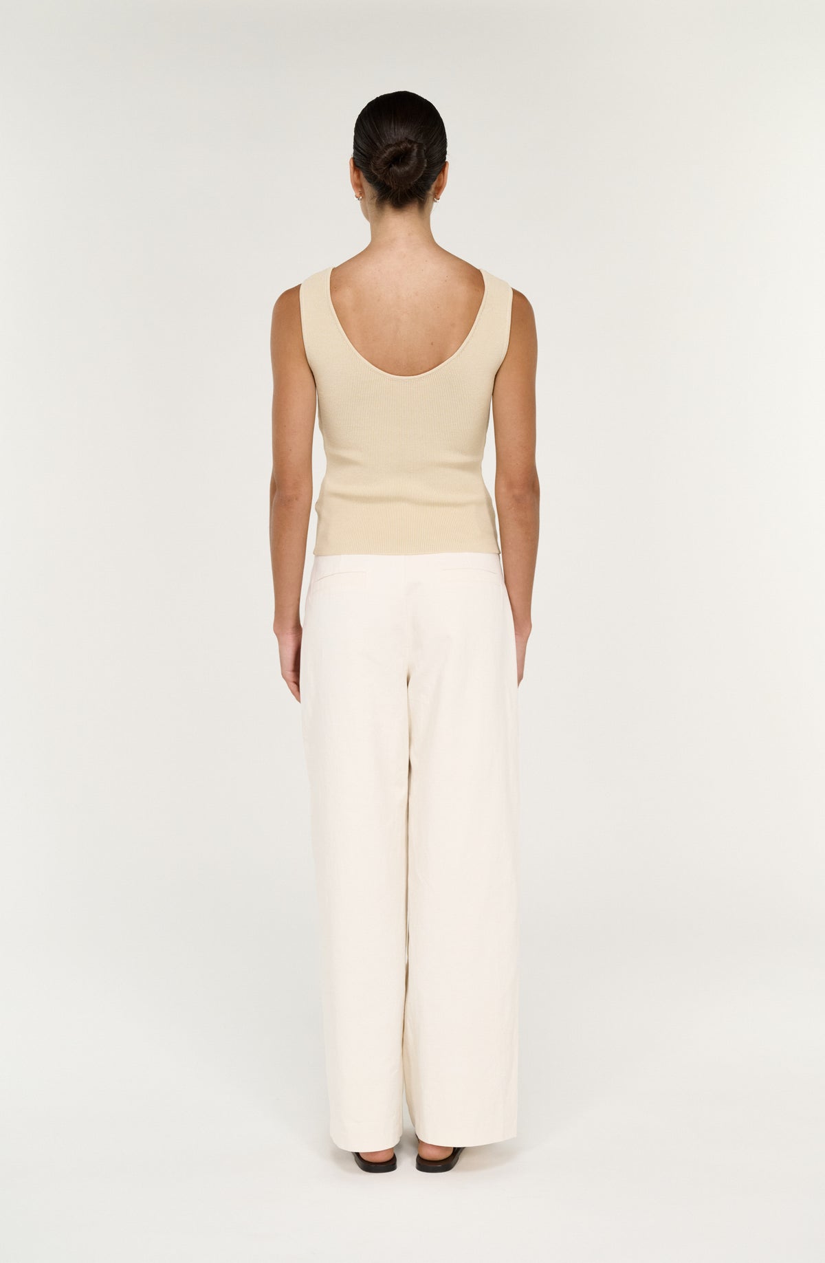 Moda Reversible Knit Tank Top - Ecru