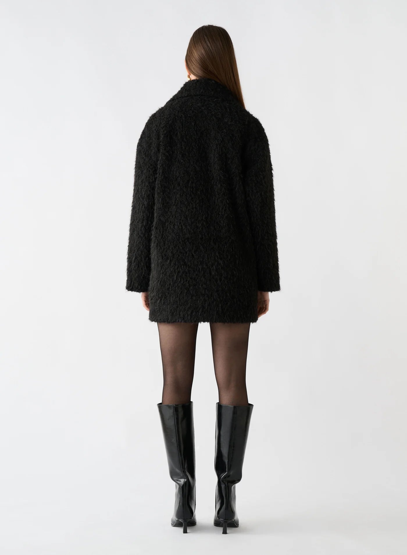 Octave Coat - Black Fluffy