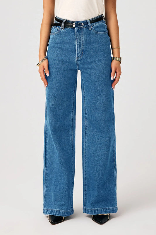 94 High & Wide Petite Eva OG Jeans - Organic Mid Blue