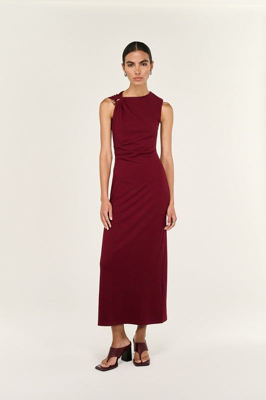 Althea Midi Dress - Wine