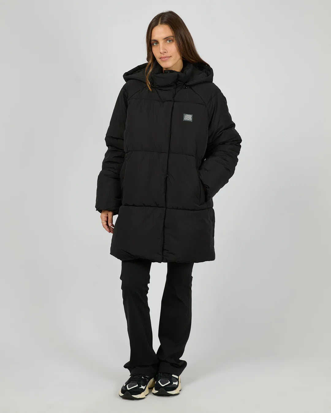 Elevate Long Puffer Jacket - Black