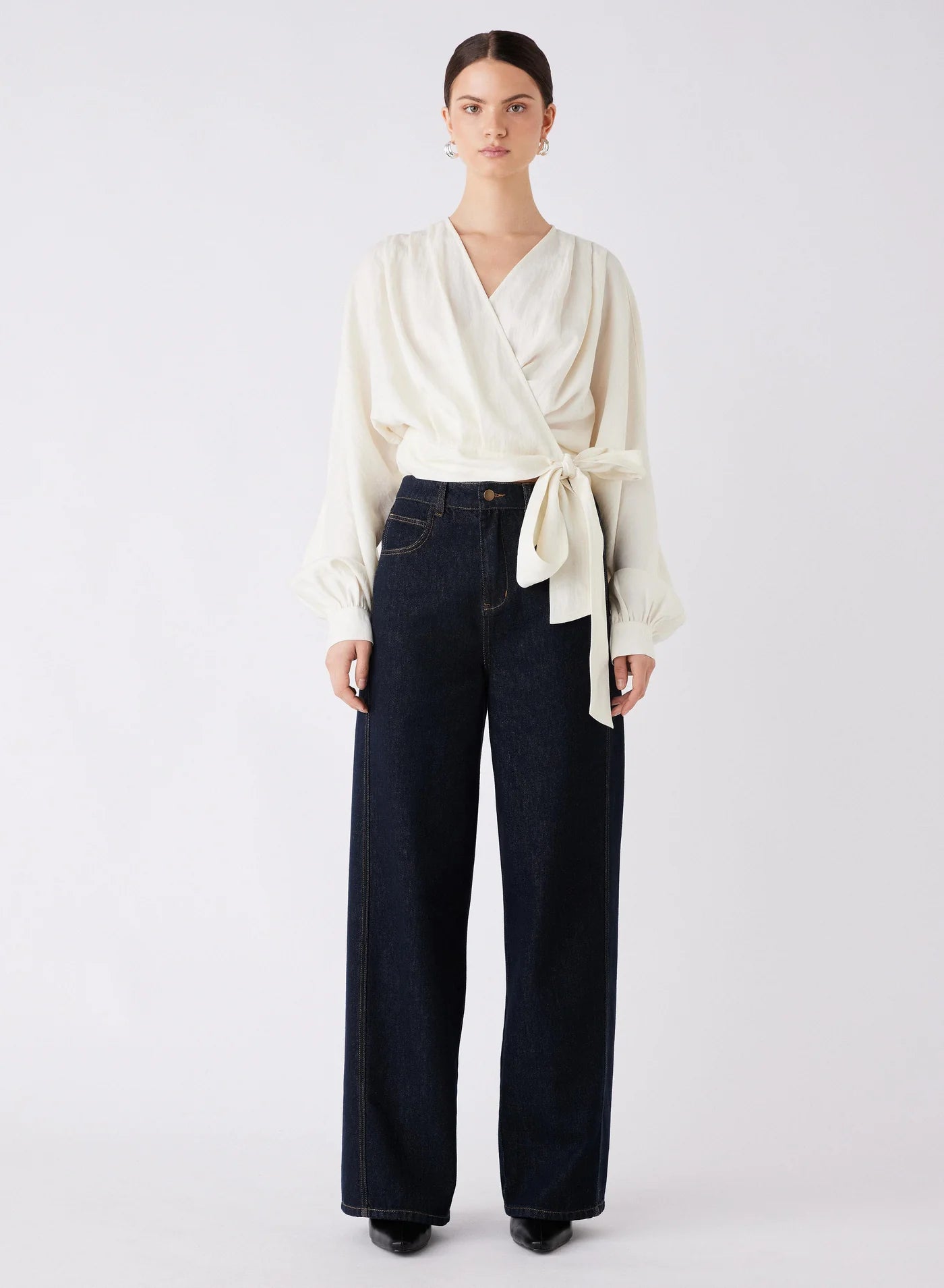 Hilton Tie Side Blouse - Ivory