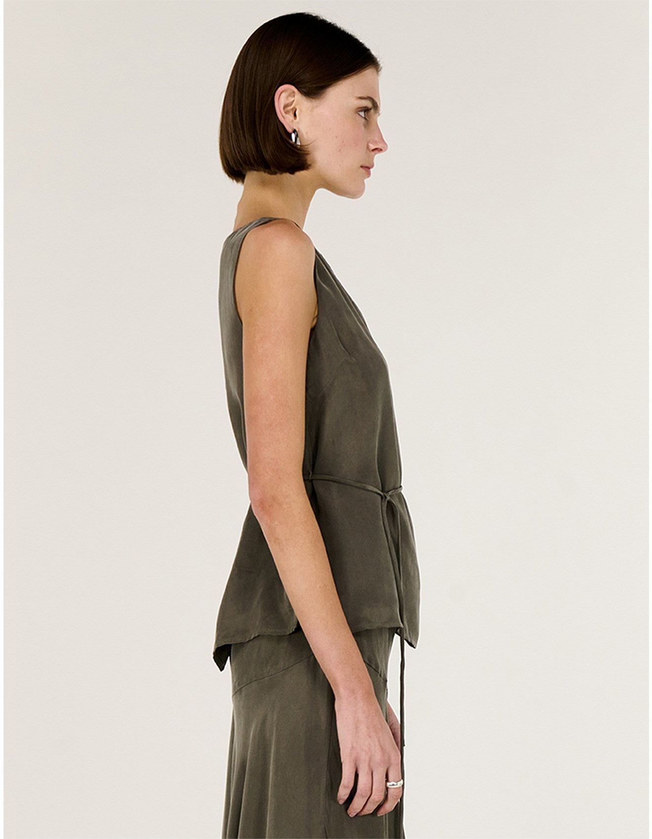 Stevie Waist Tie Top - Olive