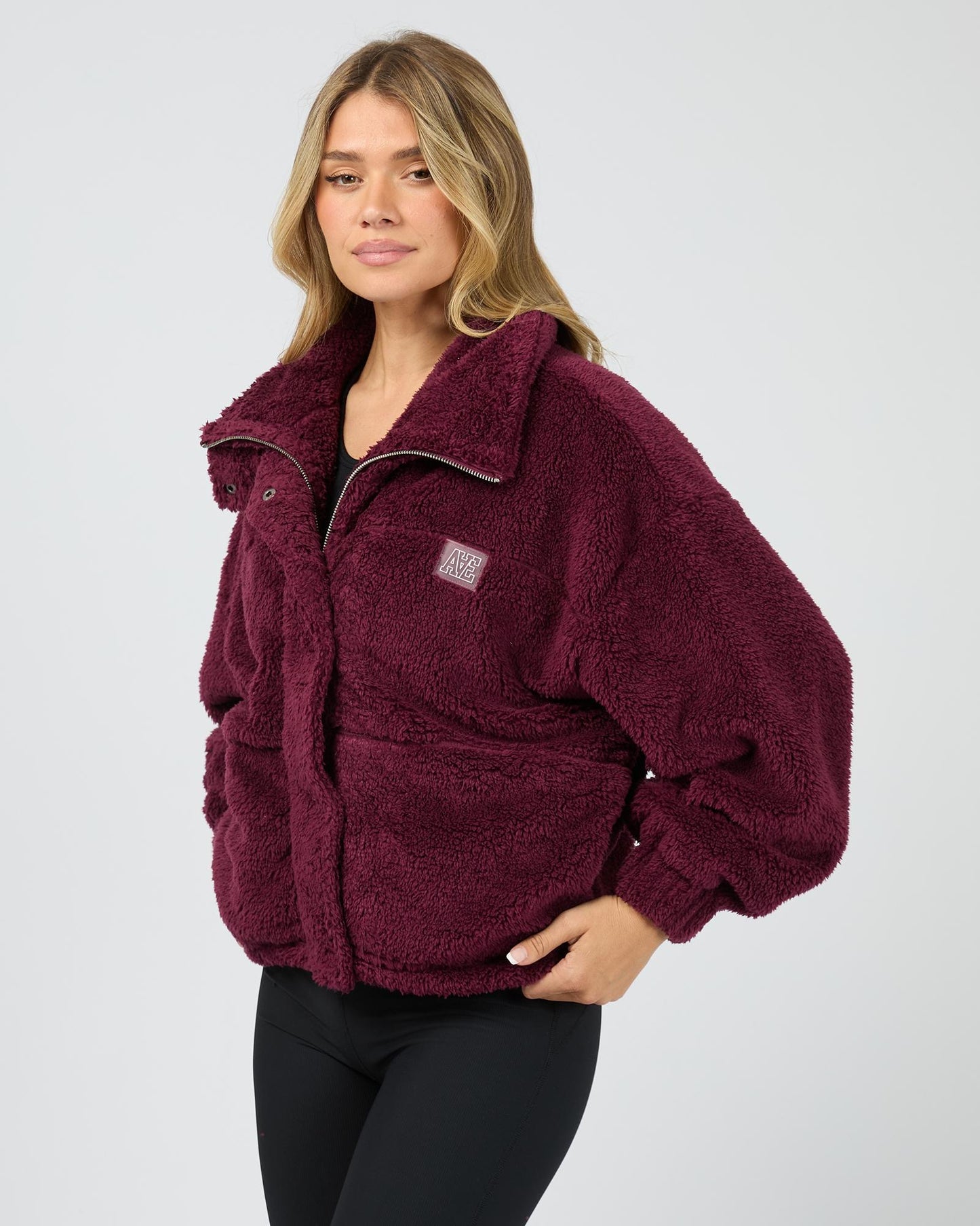 Cosy Club Teddy Jacket - Wine