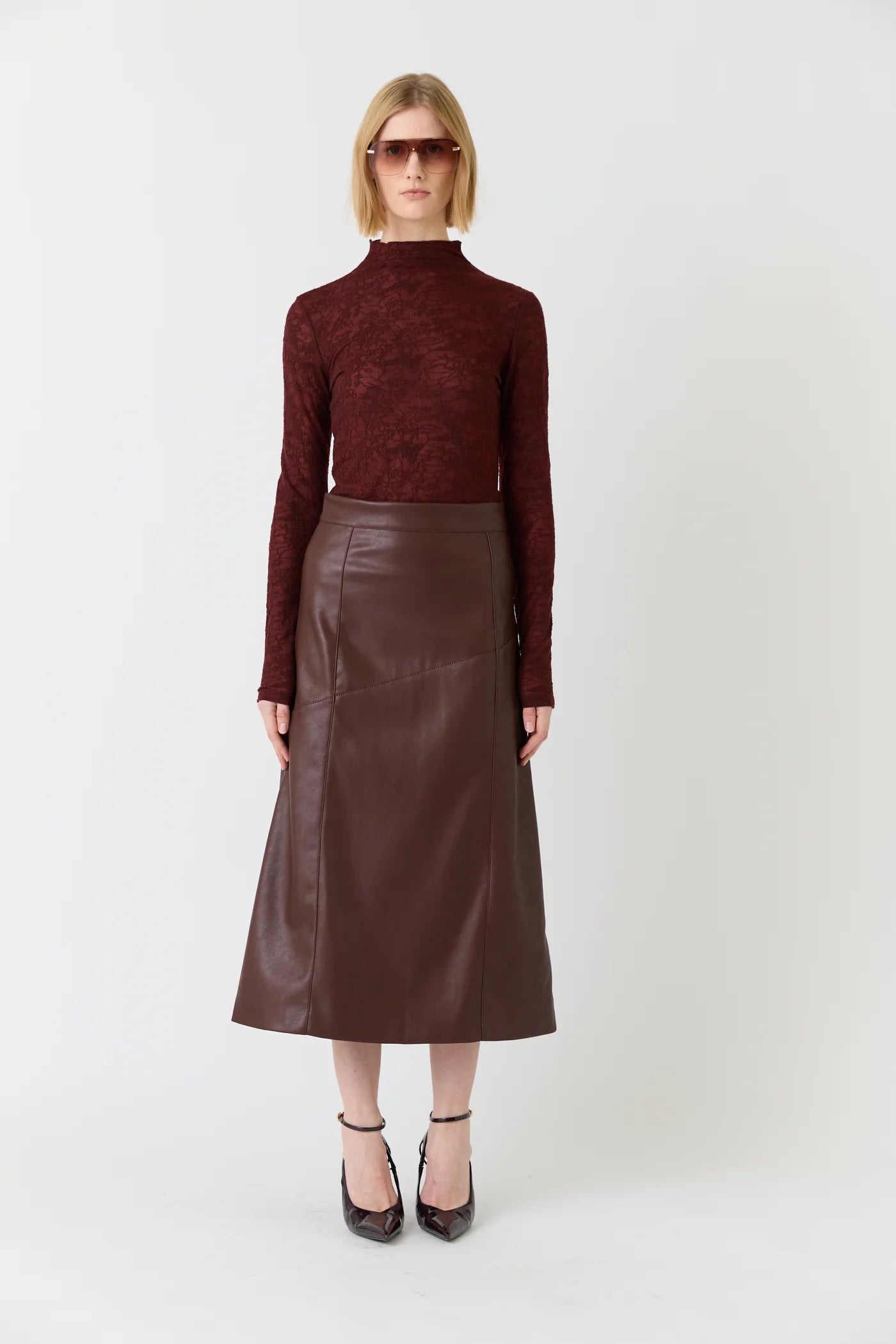 Clea Midi Skirt -  Mulberry