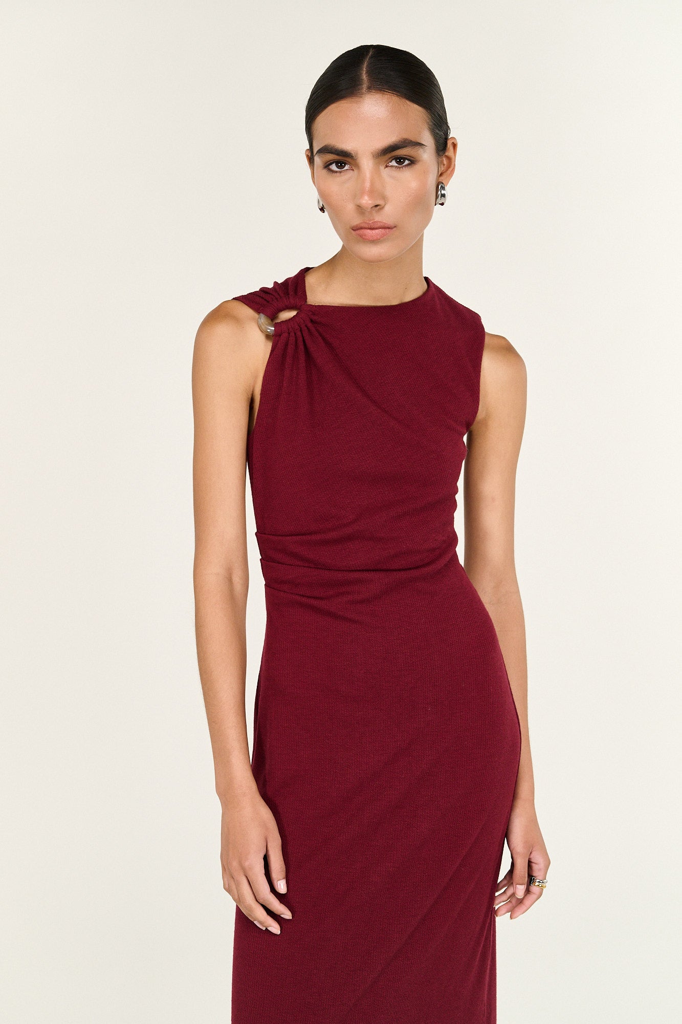 Althea Midi Dress - Wine