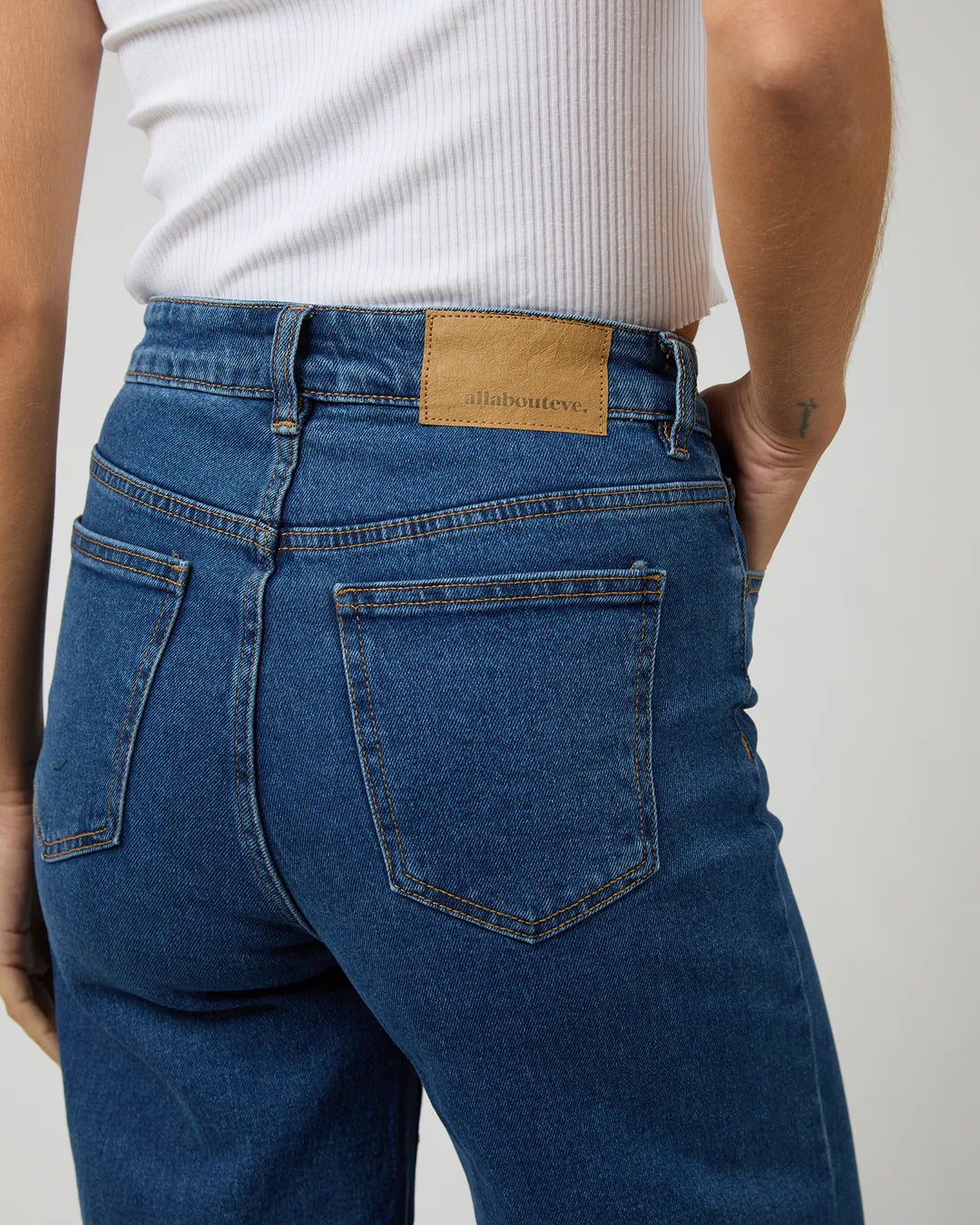 Charlie High Rise Wide Leg Jeans -  Mid Blue