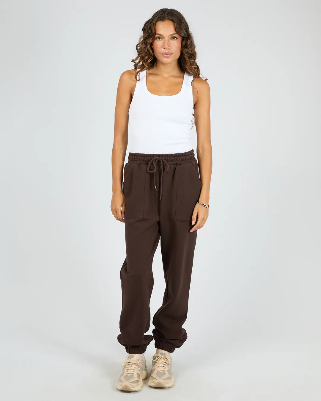 Silent Luxe Cuffed Trackpant - Chocolate