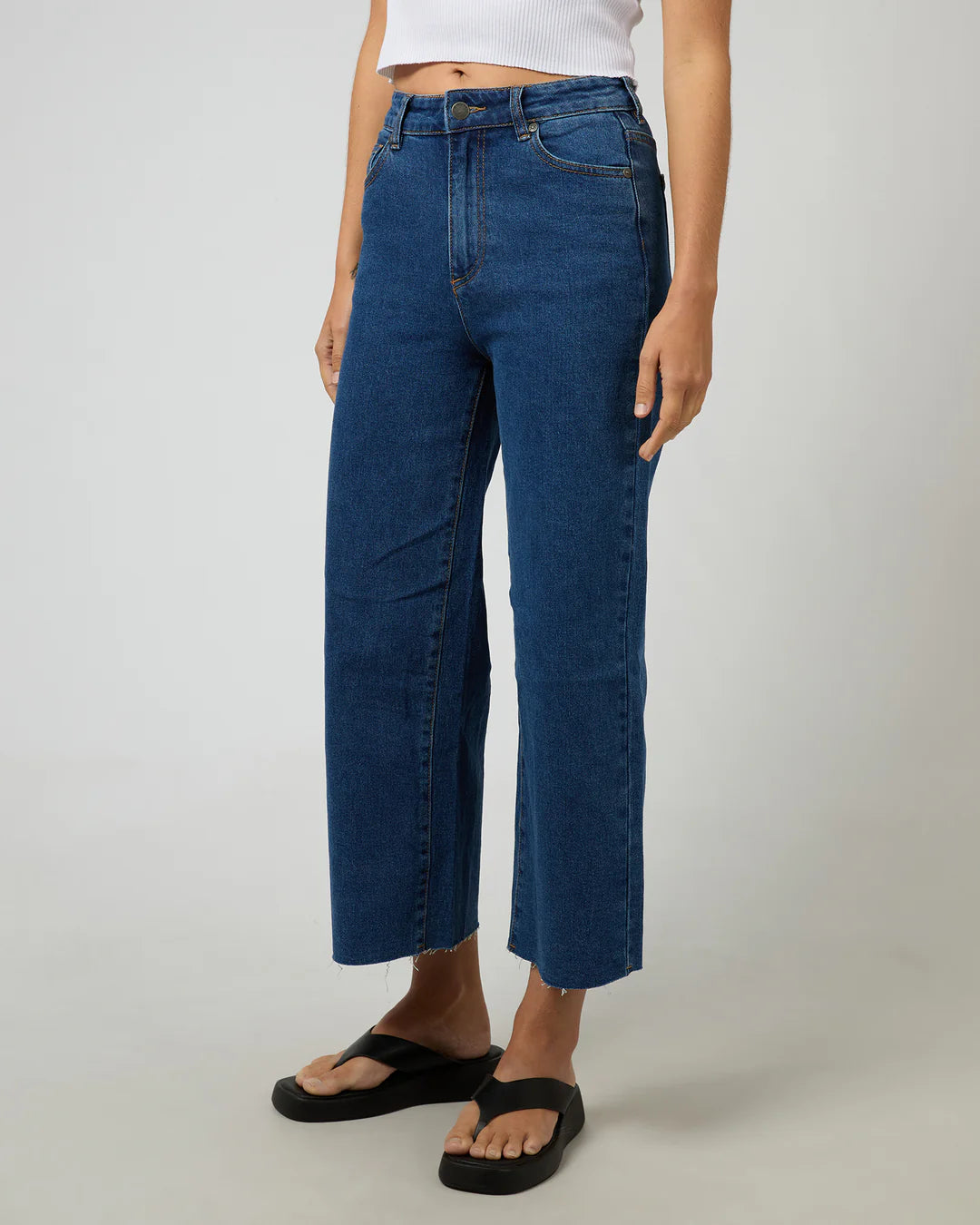 Charlie High Rise Wide Leg Jeans -  Mid Blue