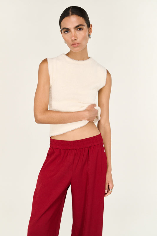 Marla Fluffy Knit Tank - Cream