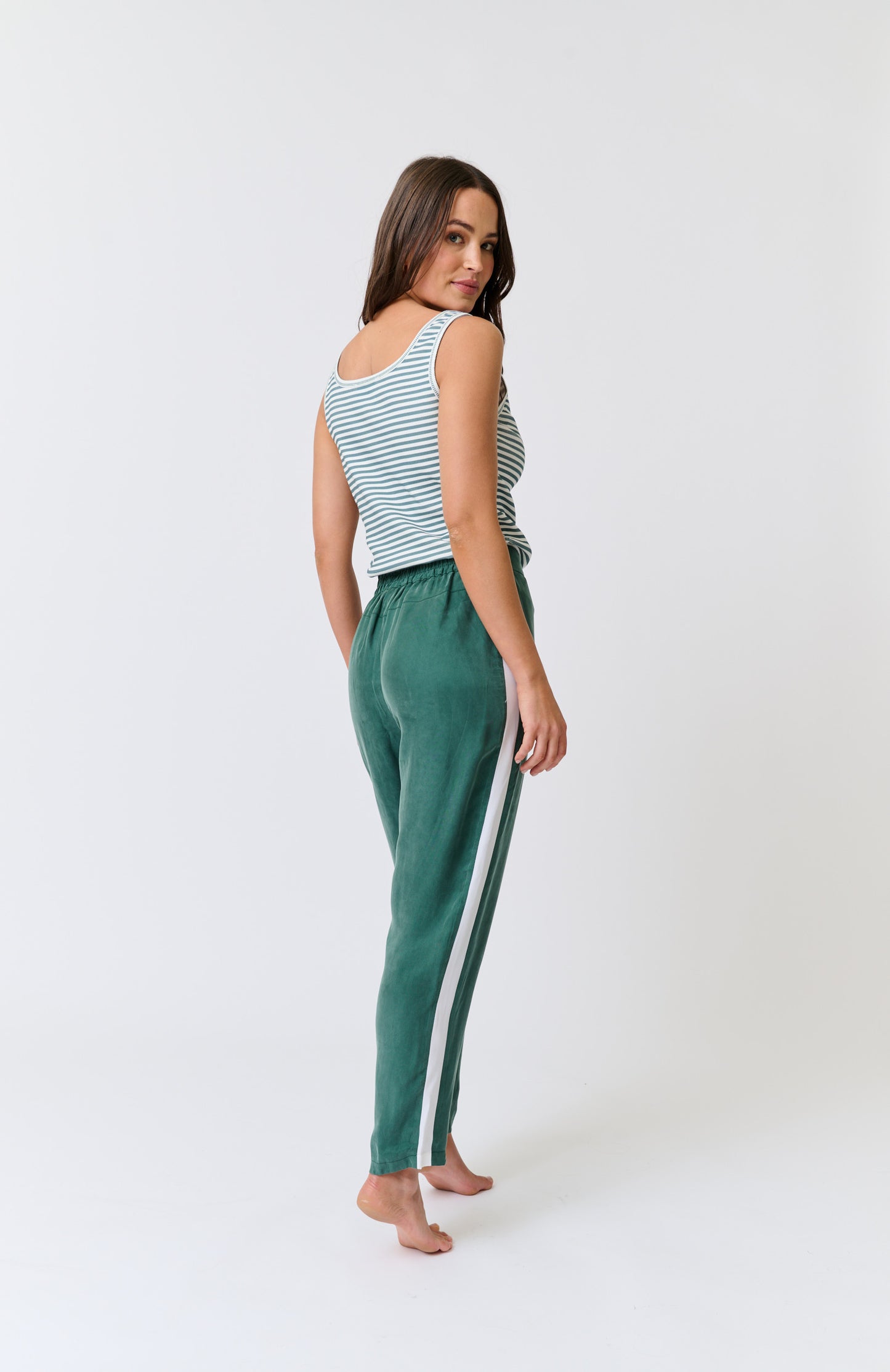 Calista Tank - Jade Stripe