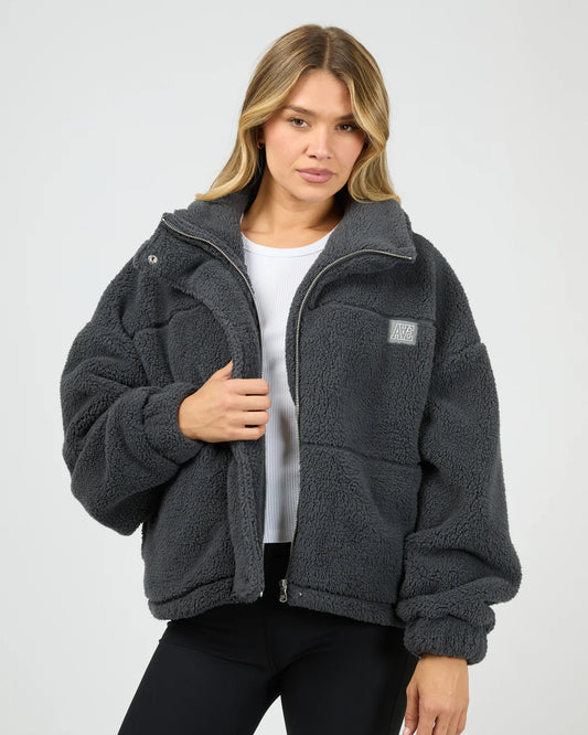 Cosy Club Teddy Jacket - Charcoal