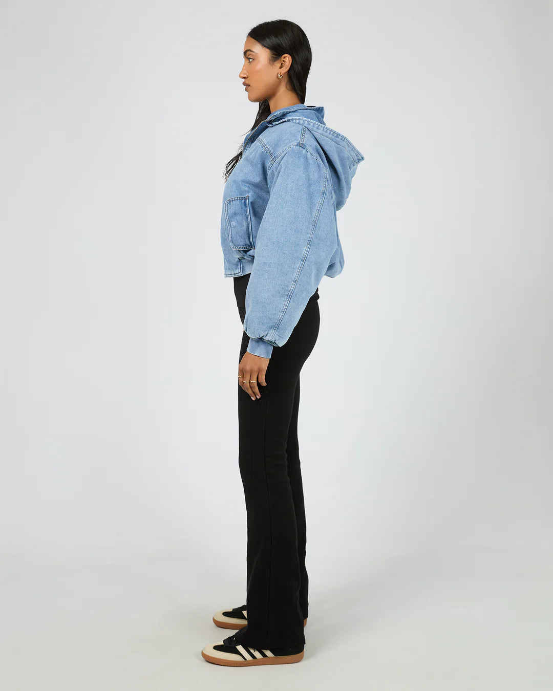 Brixton Denim Bomber Jacket - Light Blue