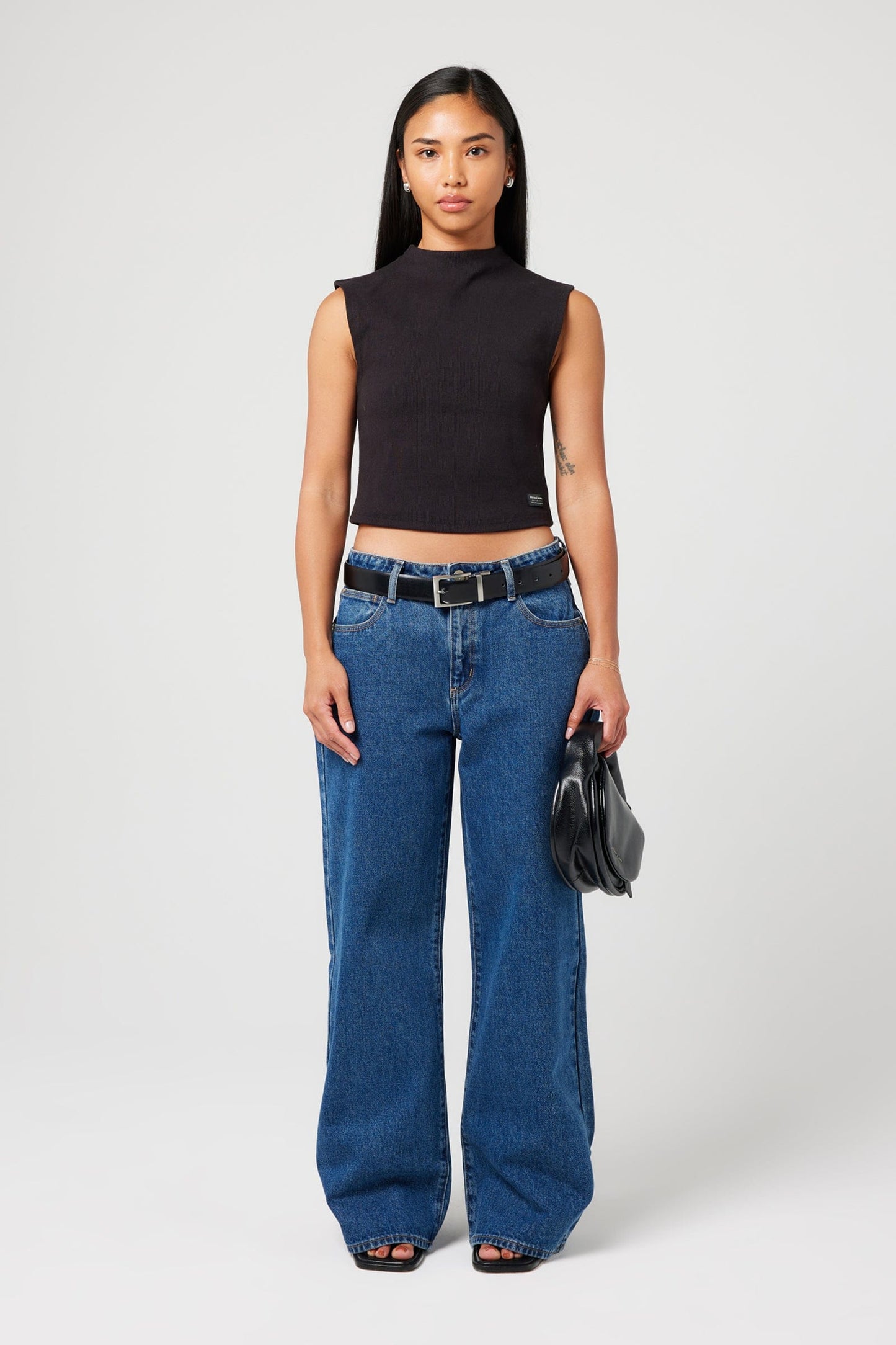 95 Baggy Petite Bella Jeans - Mid Blue